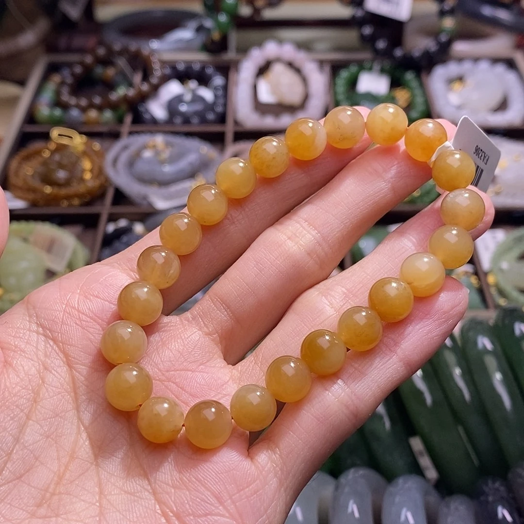 颈饰未镶嵌和田玉且末糖手串8MM