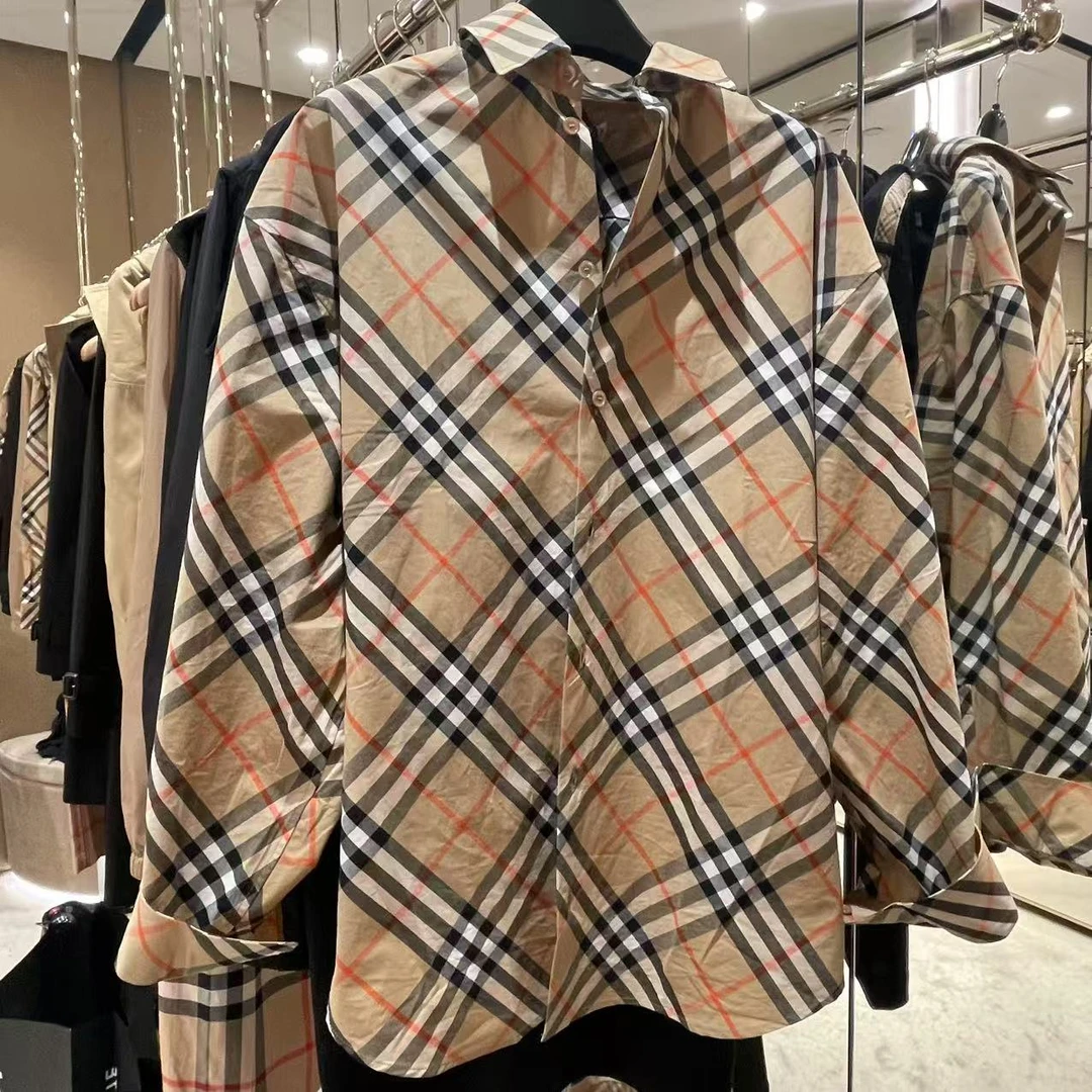 未使用 BURBERRY/博柏利 25新款女款经典格纹短袖衬衫夏季薄款