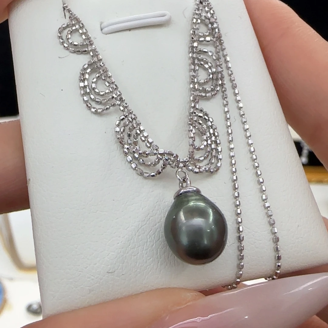 海水珍珠银S925镶嵌颈饰