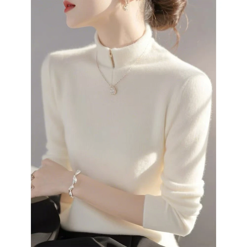 2024冬季软糯慵懒风别致独特高端欧货洋气法式减龄白色针织衫