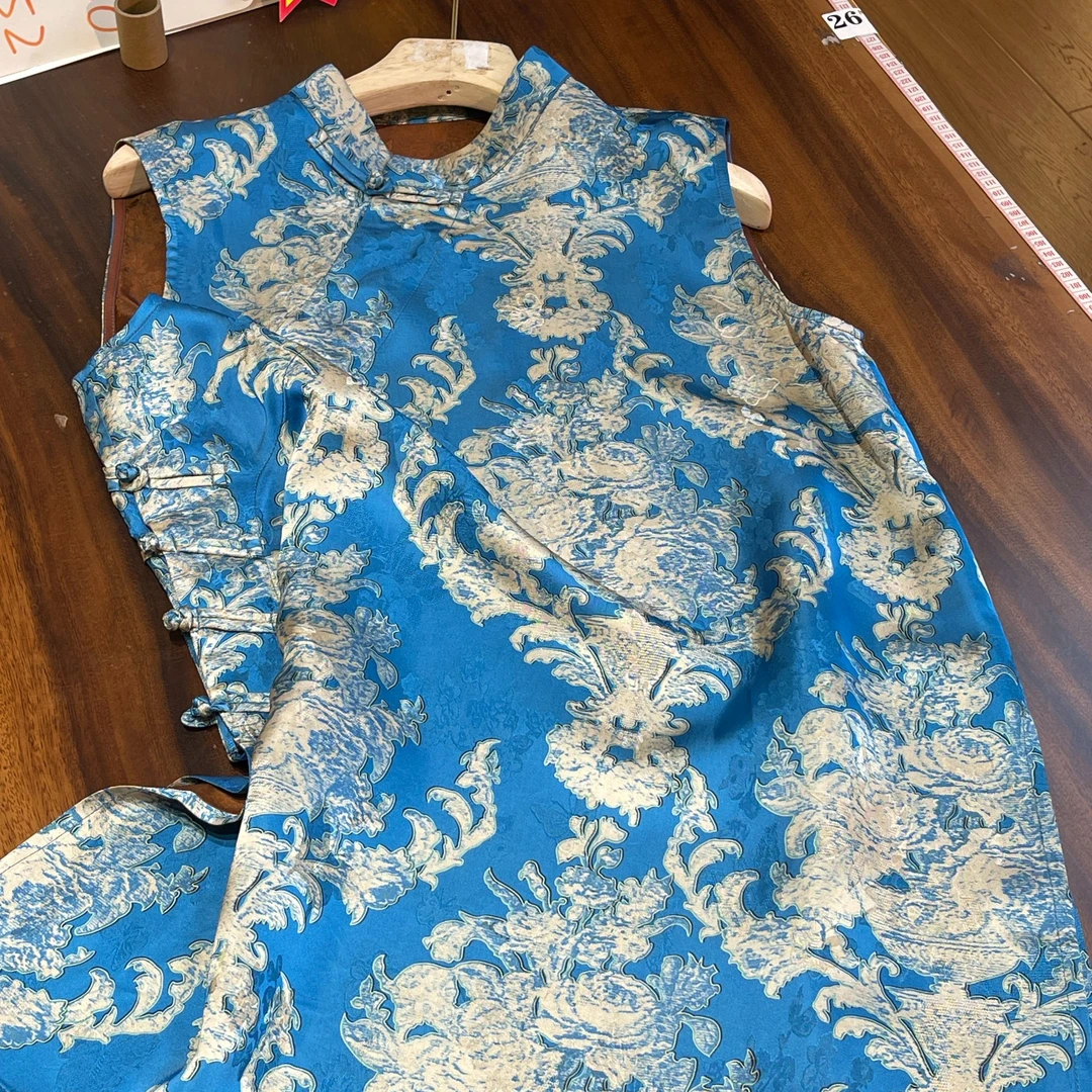 CHEN HENG 100%桑蚕丝印花奥黛