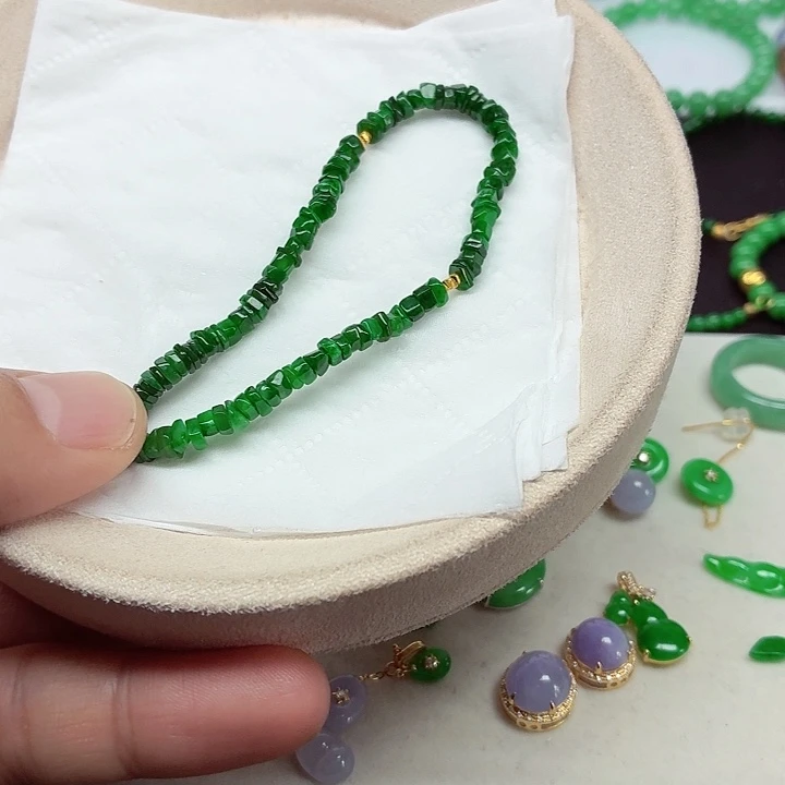 翡翠18K金镶嵌手链天然缅甸翡翠A货卡4