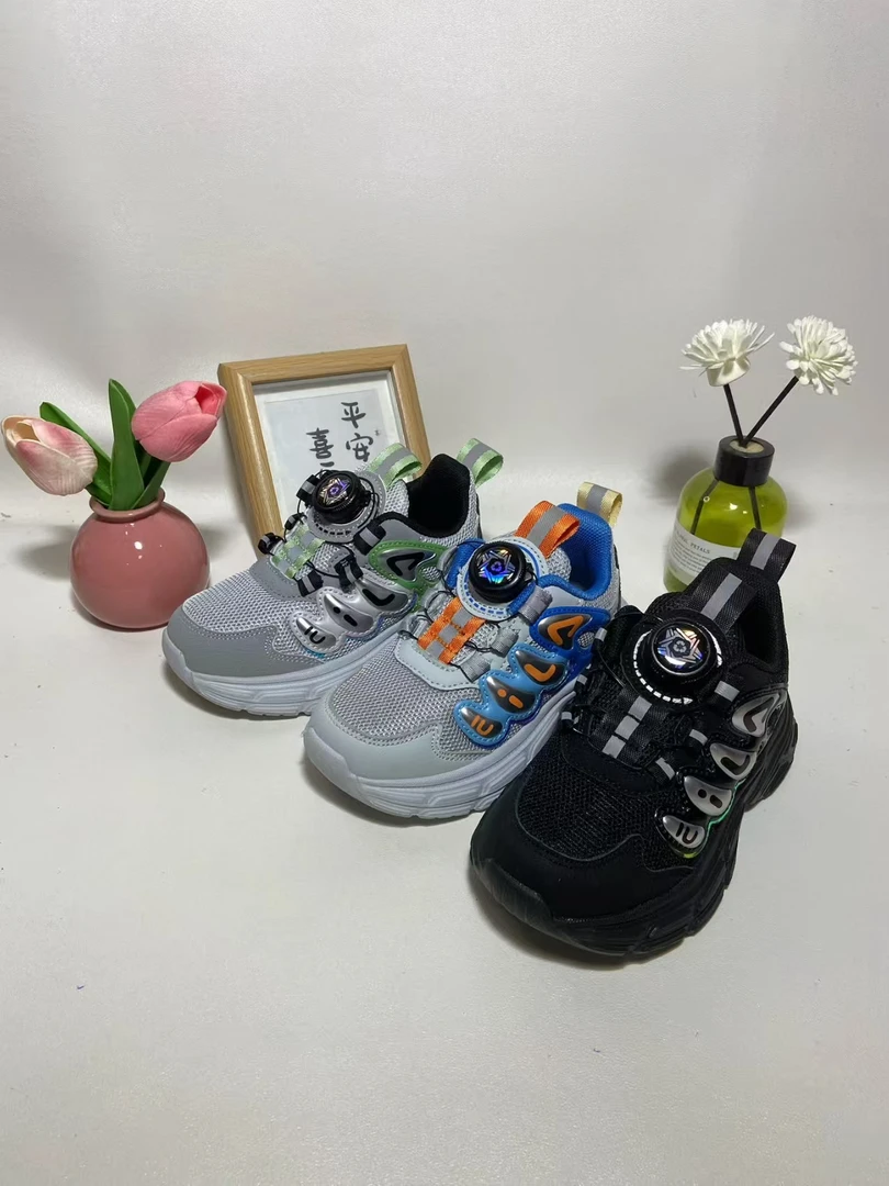 春秋时尚潮款男童双网运动鞋轻便舒适老爹鞋透气网面休闲鞋