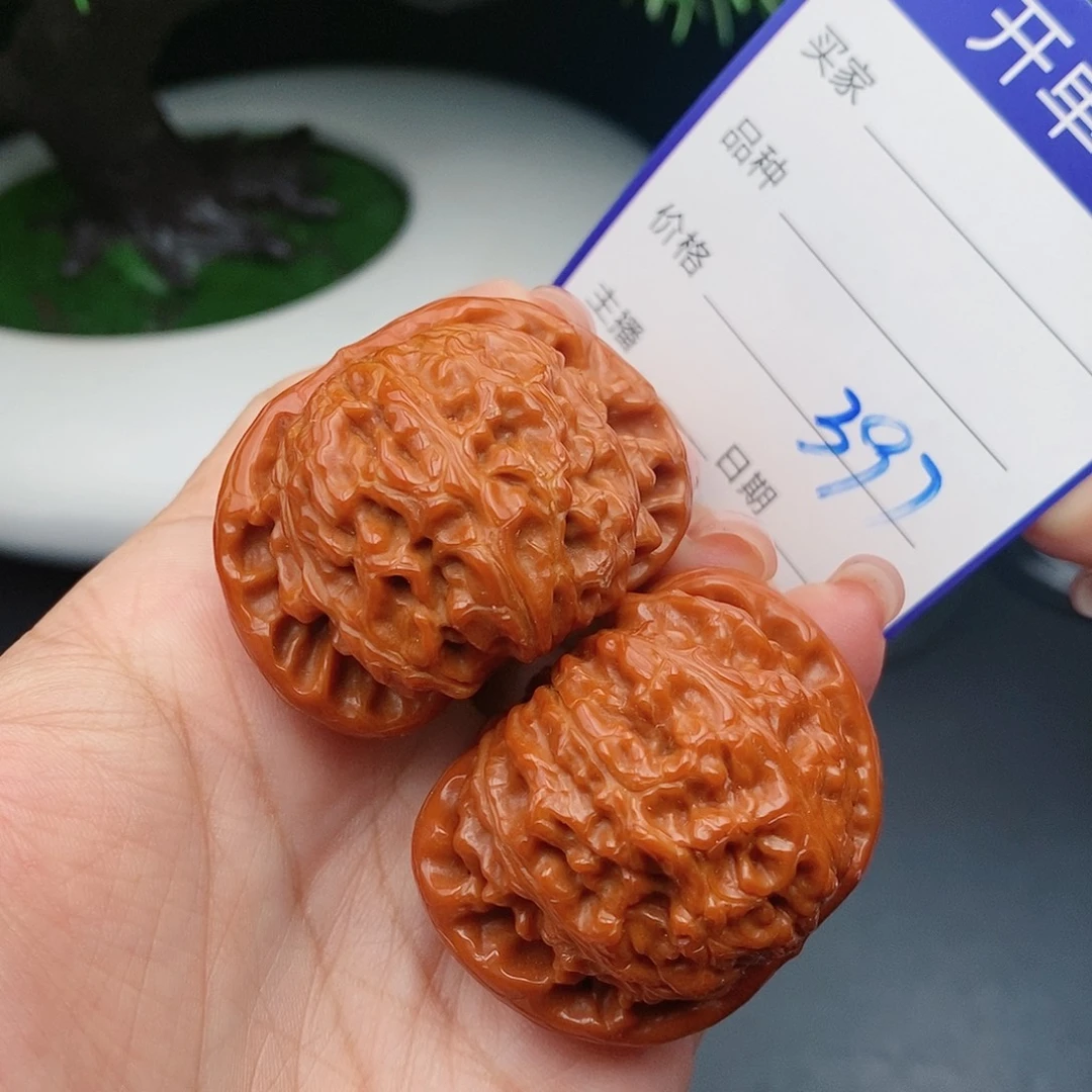 文玩核桃把件42闷白397