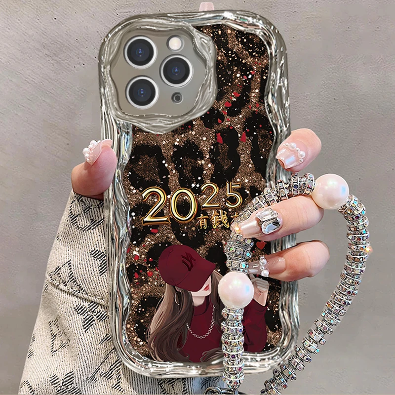 适用于【苹果】11Pro高级感豹纹有钱有你新年网红女款手机壳