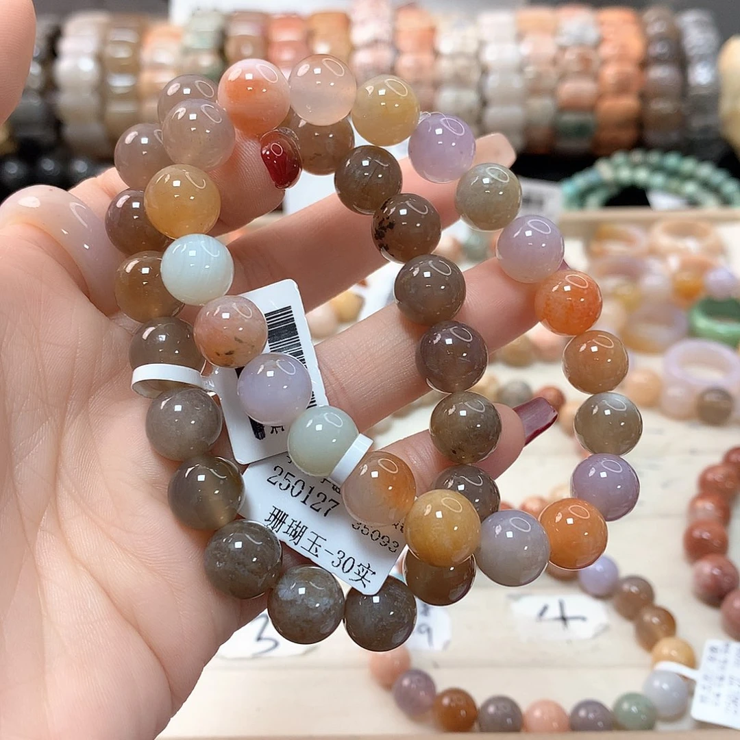 硅化珊瑚（珊瑚玉）手链未镶嵌逍**生266