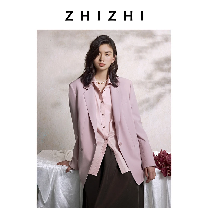 致知 忆萝月 夏日羊毛经典平驳领西装25年秋新款通勤ZZ2EAWXZ013
