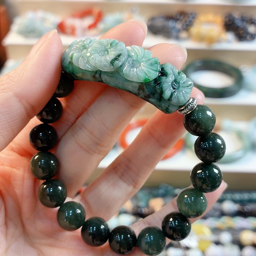 小***冷翡翠未镶嵌手链手串