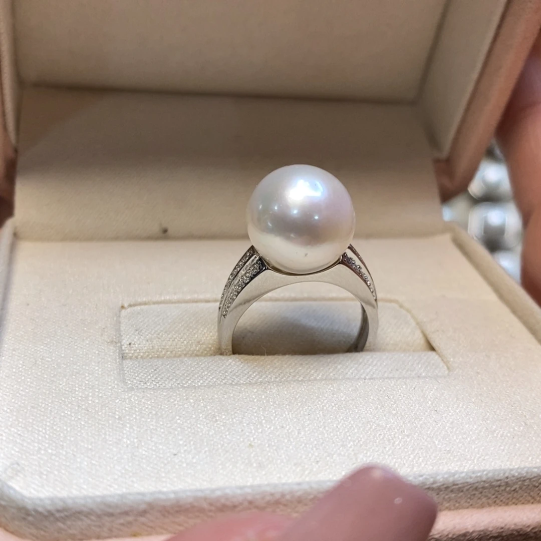 淡水珍珠戒指银S925镶嵌
