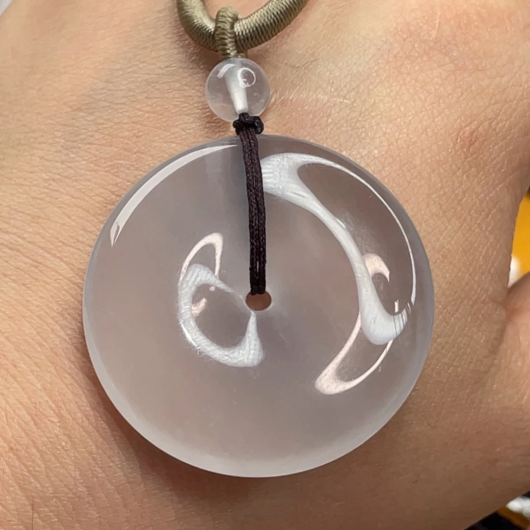 石英质玉未镶嵌冰紫平安扣