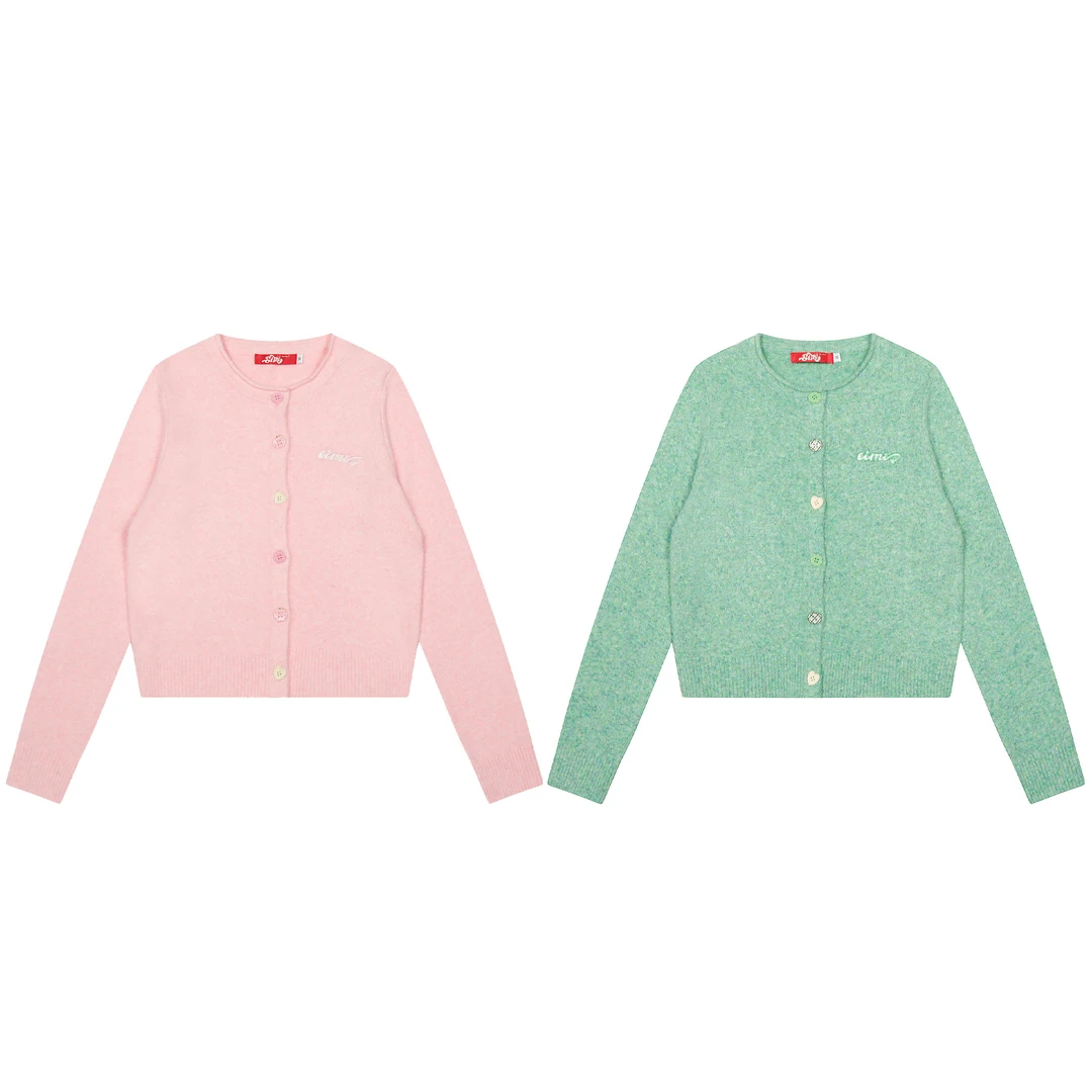 TOM潮 美式复古多巴胺针织毛衣短外套开衫宽松百搭秋季软糯氛围感