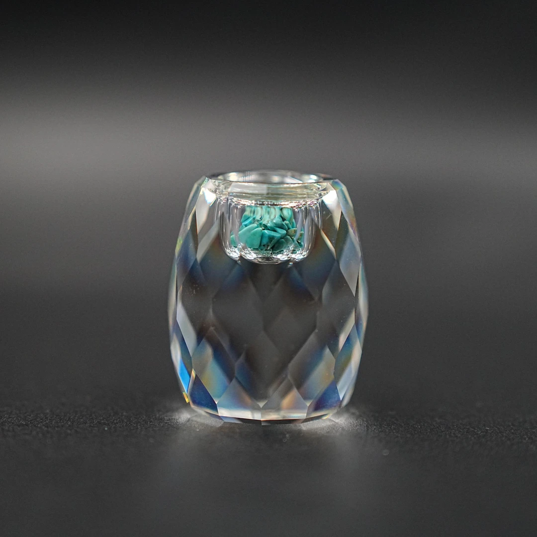 水晶玻璃茶盖置高档镶嵌茶道创意盖子架茶道配件