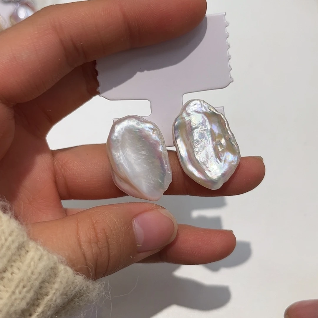 银S925镶嵌淡水珍珠耳饰