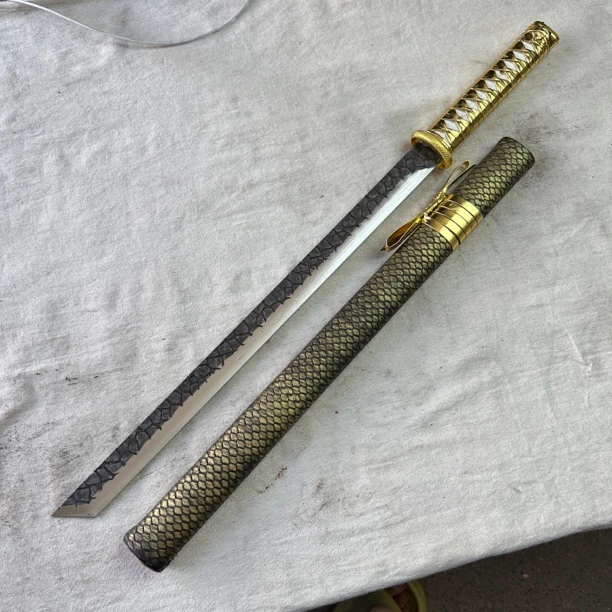 2202  龙泉昊天宝剑唐横刀高猛钢包皮鞘未开刃