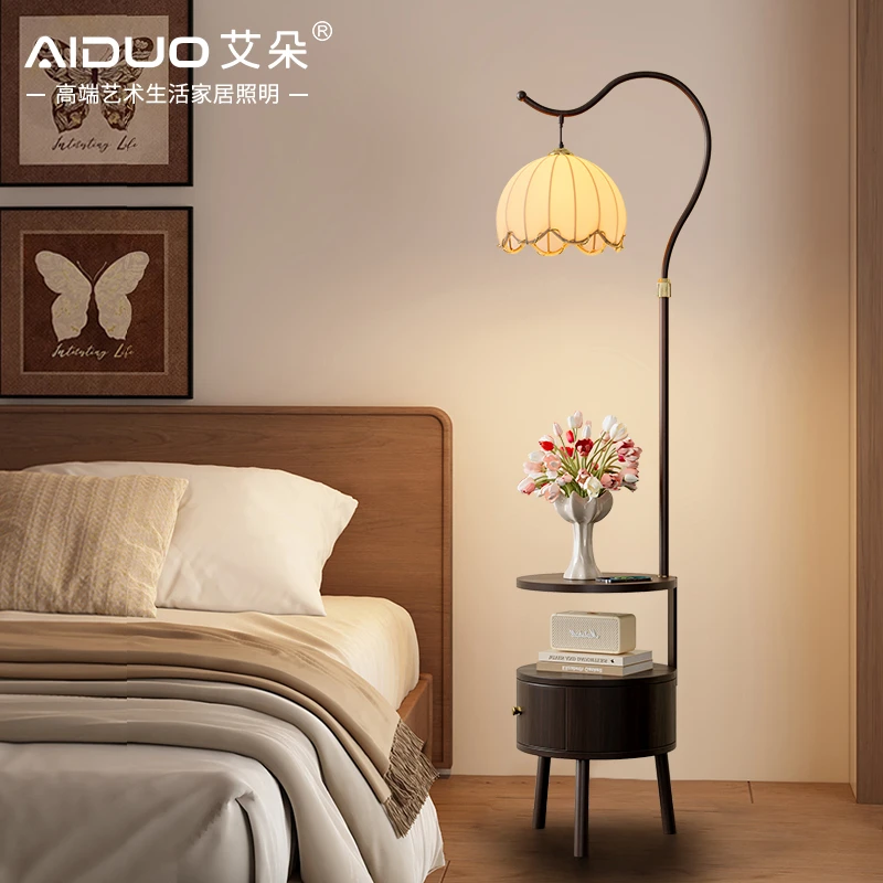 钓鱼灯落地灯客厅床头灯卧室高级感沙发旁床头柜一体网红落地灯