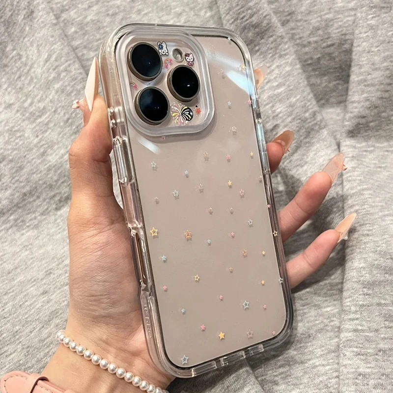 BANCA多巴胺小星星适用iPhone16高透手机壳华为vivo小米15oppo套