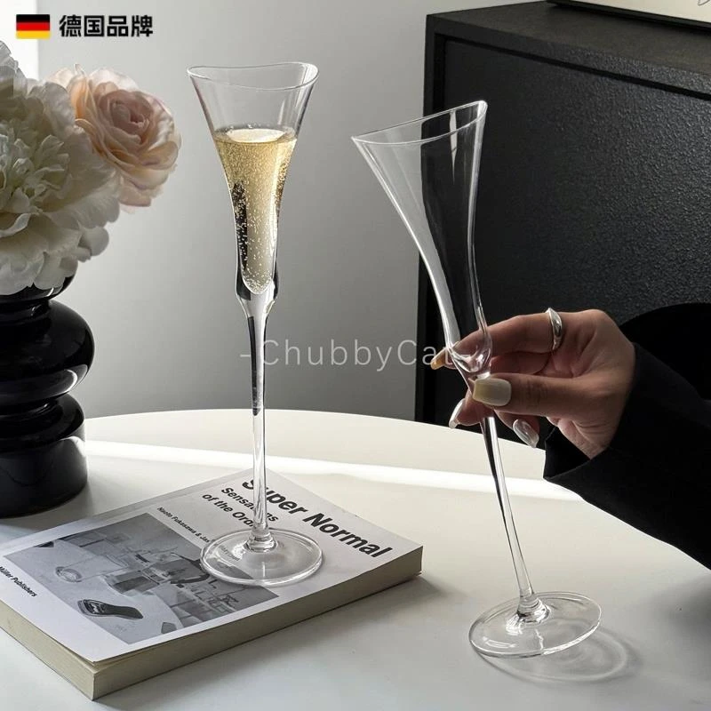 德国高颜值女生微醺酒杯设计感法式百合香槟杯高脚杯小众红酒玻璃