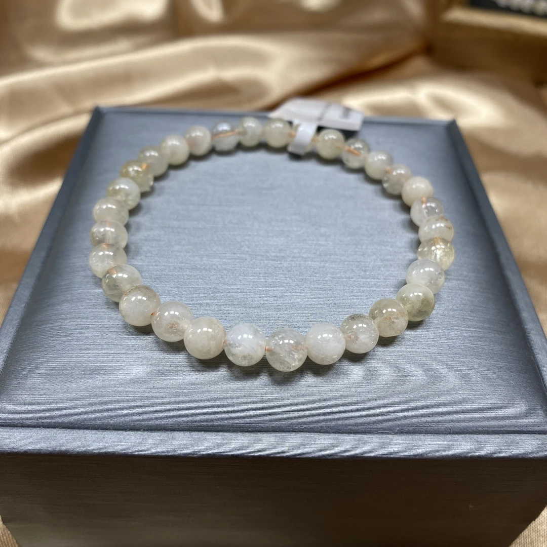 天然黄塔晶水晶手链招米手链女款转运珠冰透品质手串-2925