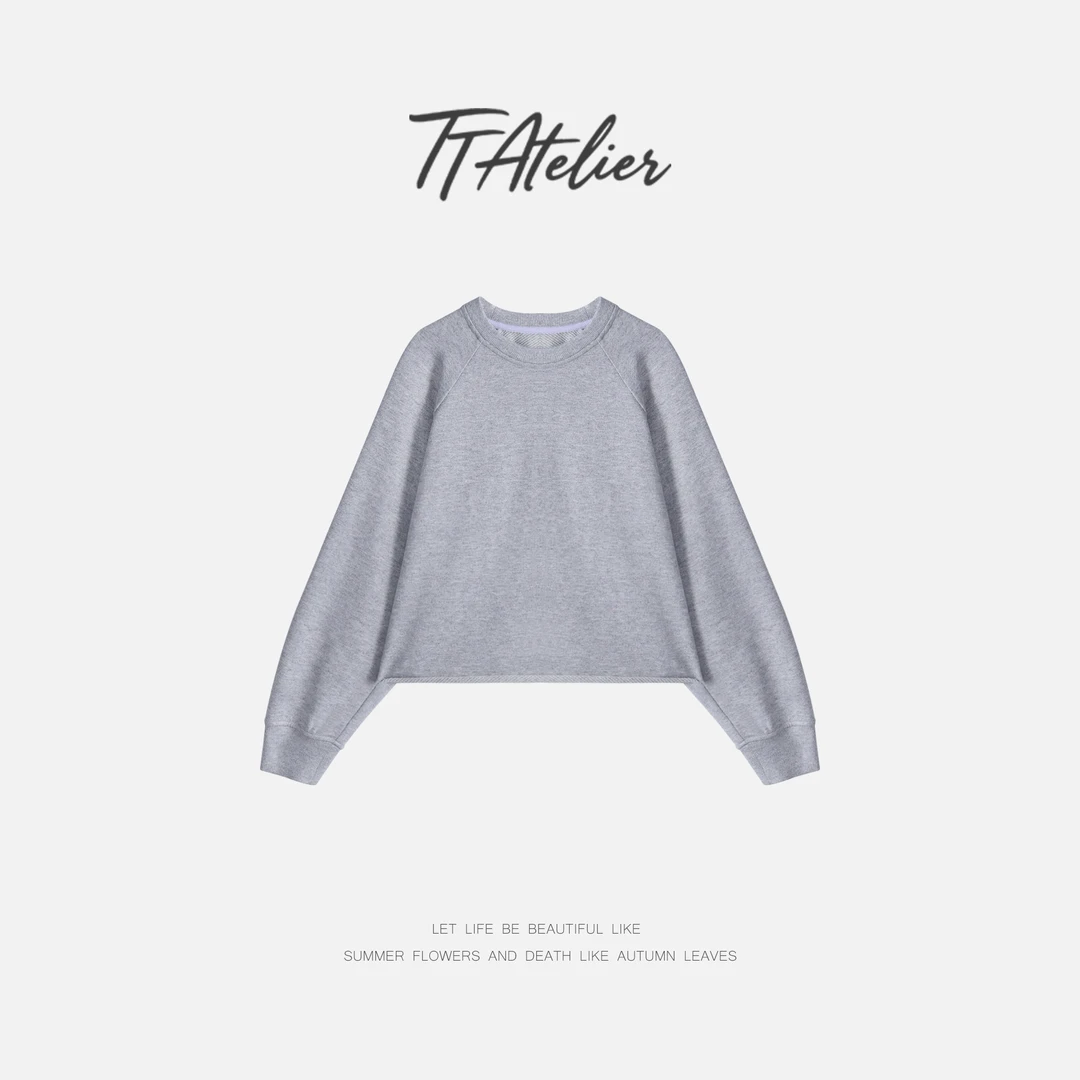 TT设计师【自由域】日系高级感下摆卷边设计绵羊毛卫衣TT190919