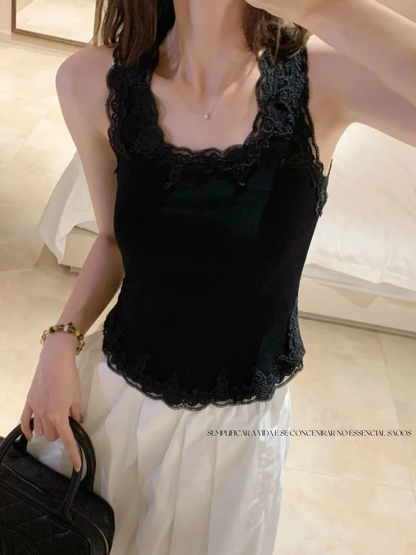 【JINJIN】2025夏季新款小众设计款蕾丝背心（1066）NO退NO换
