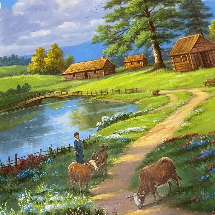 油画恭喜嘻嘻仔仔细细