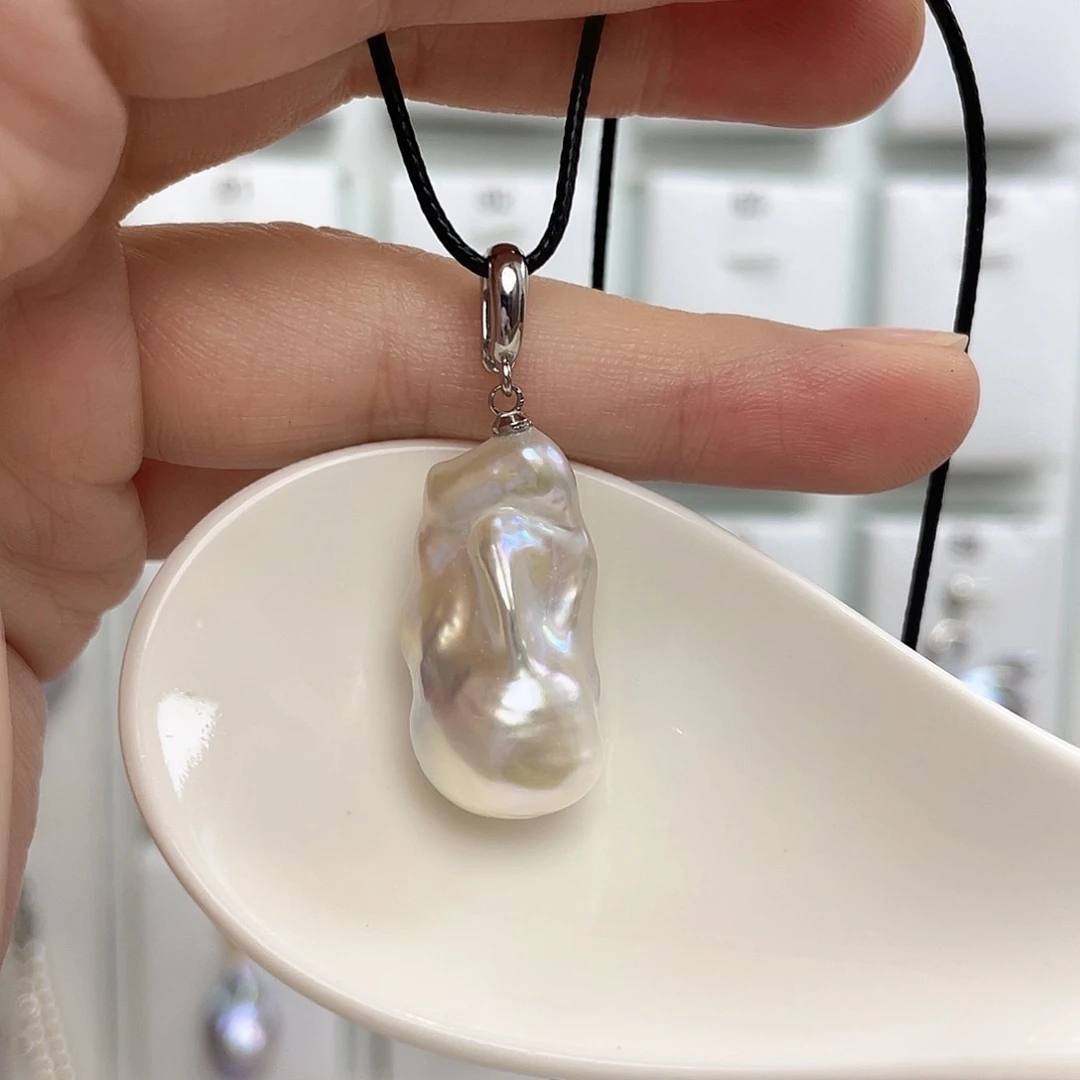 淡水珍珠银S925镶嵌颈饰