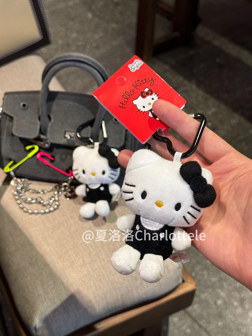 黑白爱心扣kitty包包挂件智秀同款百搭经典挂饰车钥匙扣