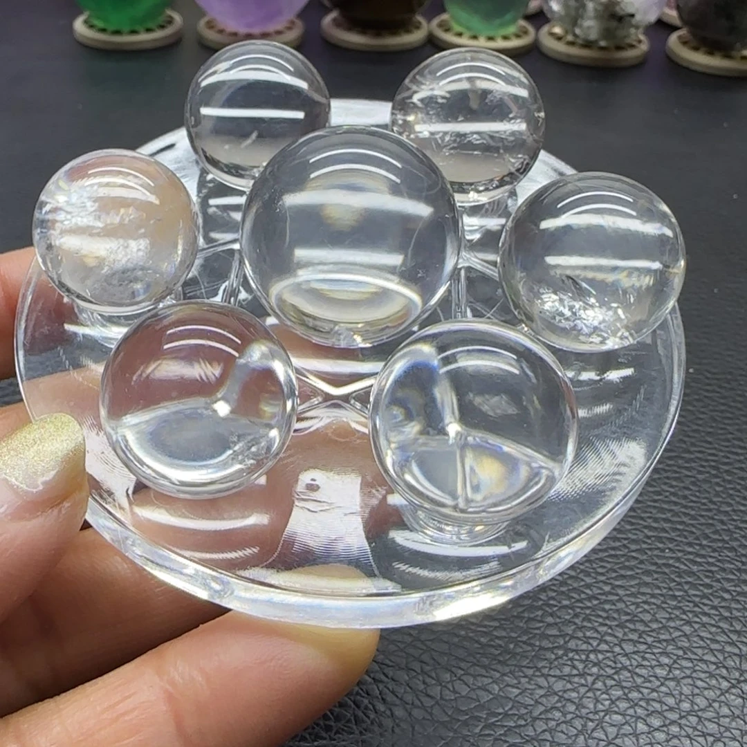 珠宝半成品未镶嵌水晶中球卡25mm边球20mm