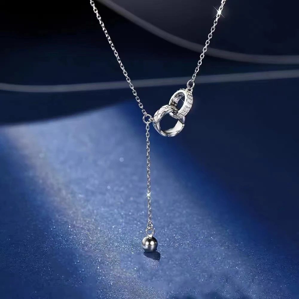 钛钢项链 环环相扣简约百搭轻奢坠链气质时尚精致钛钢锁骨项链