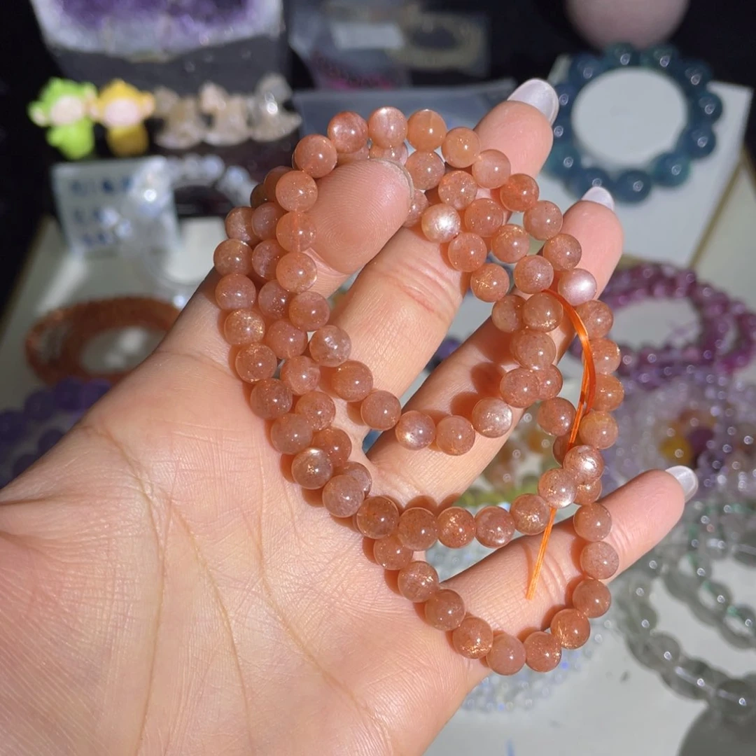 未镶嵌手链水晶满金沙太阳石6+