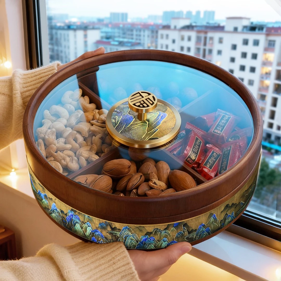 2025新款干果盒零食收纳坚果水果盘客厅轻奢高级感家用高档大气