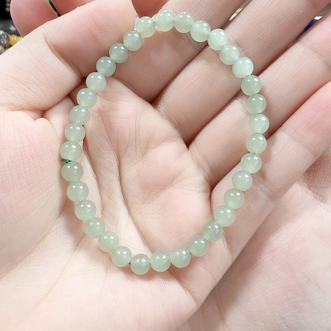 手串足银镶嵌和田玉