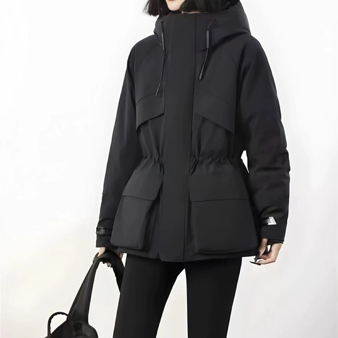 【风壳4.0】2025新款黑金收腰风衣加厚鹅绒服