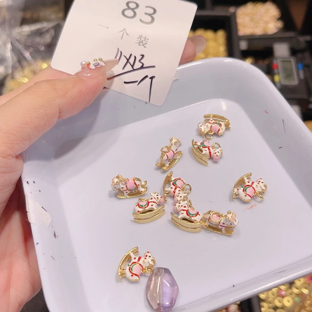 紫晶珠宝半成品足银镀金镶嵌83