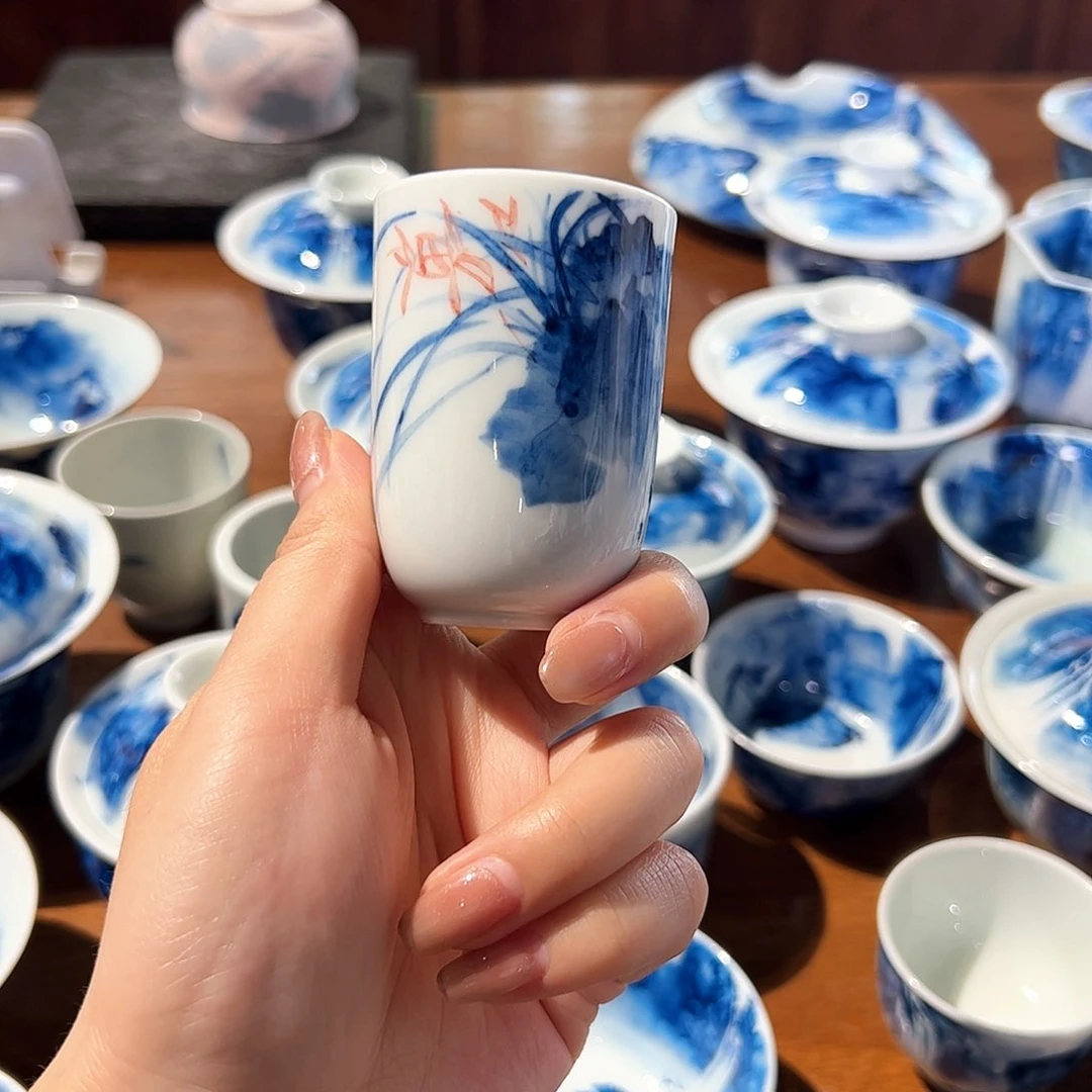 杯暖青花手绘主人杯