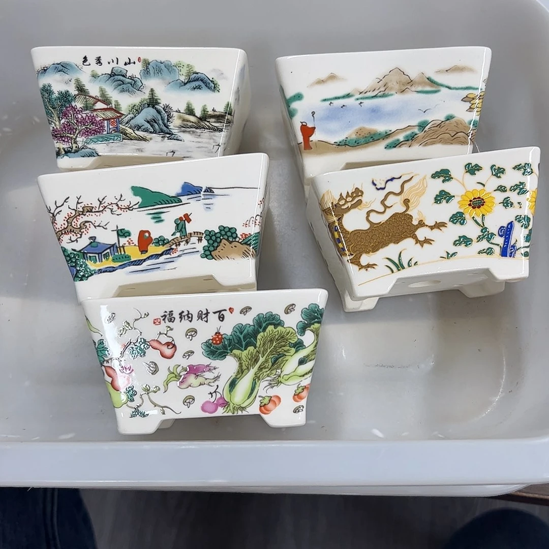 紫砂花盆35号瑕疵5个10/7.5/5cm