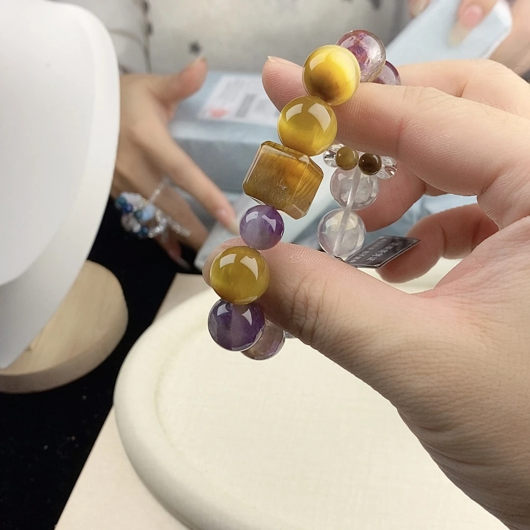 银S925镀金镶嵌手链水晶