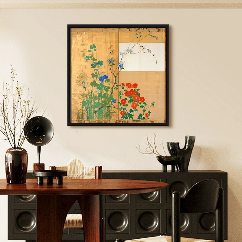 《篱笆》新中式宋代美学客厅装饰画中国风复古花卉餐厅挂画壁画