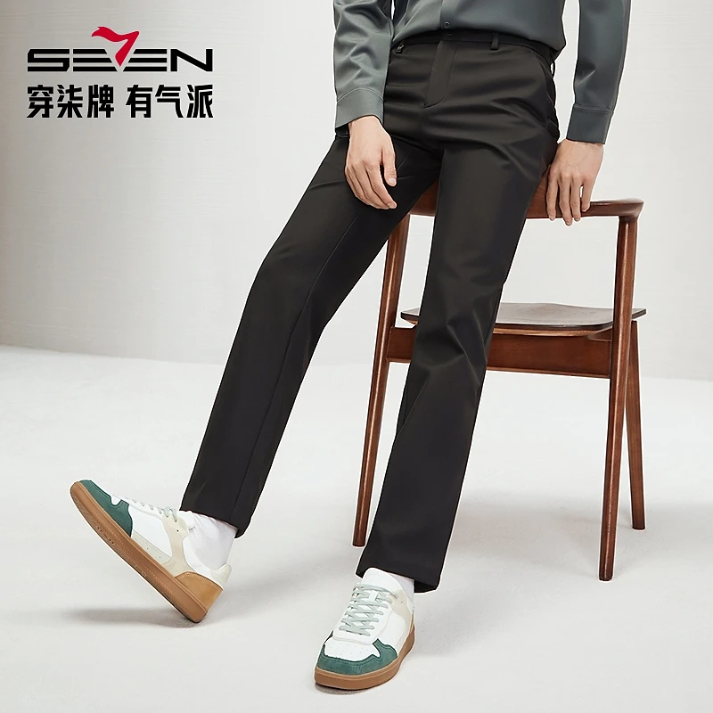 【加绒保暖】柒牌男士2025秋季新款休闲裤商务修身舒适保暖直筒长裤