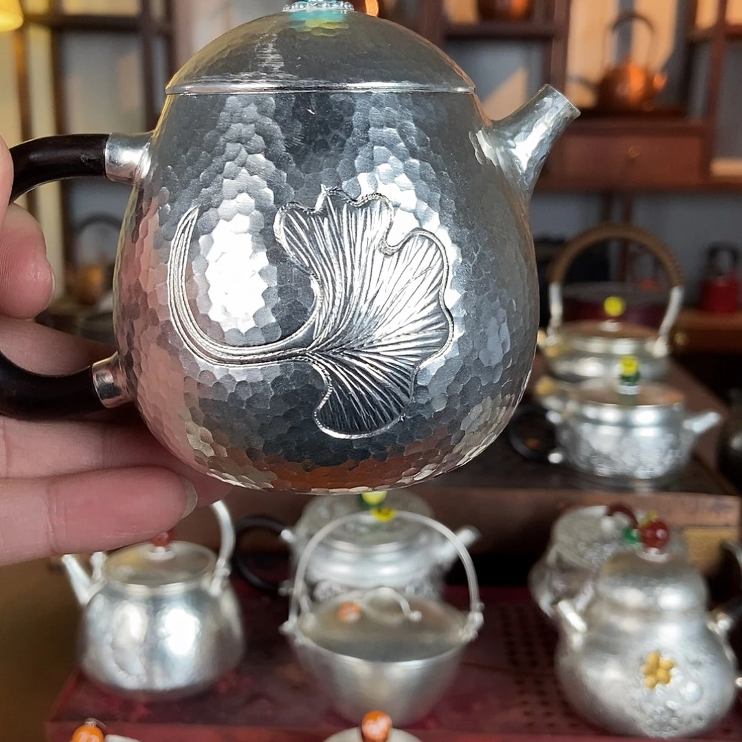 顽***童纯手工制作茶壶银衣壶