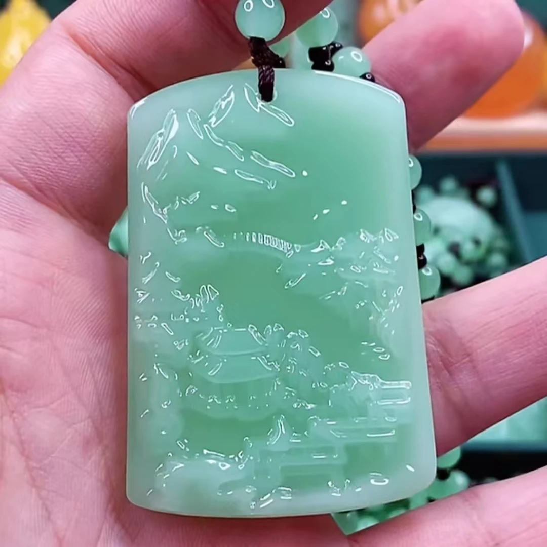 夏季新款7.浅绿方牌山水牌情侣同款新款上新..