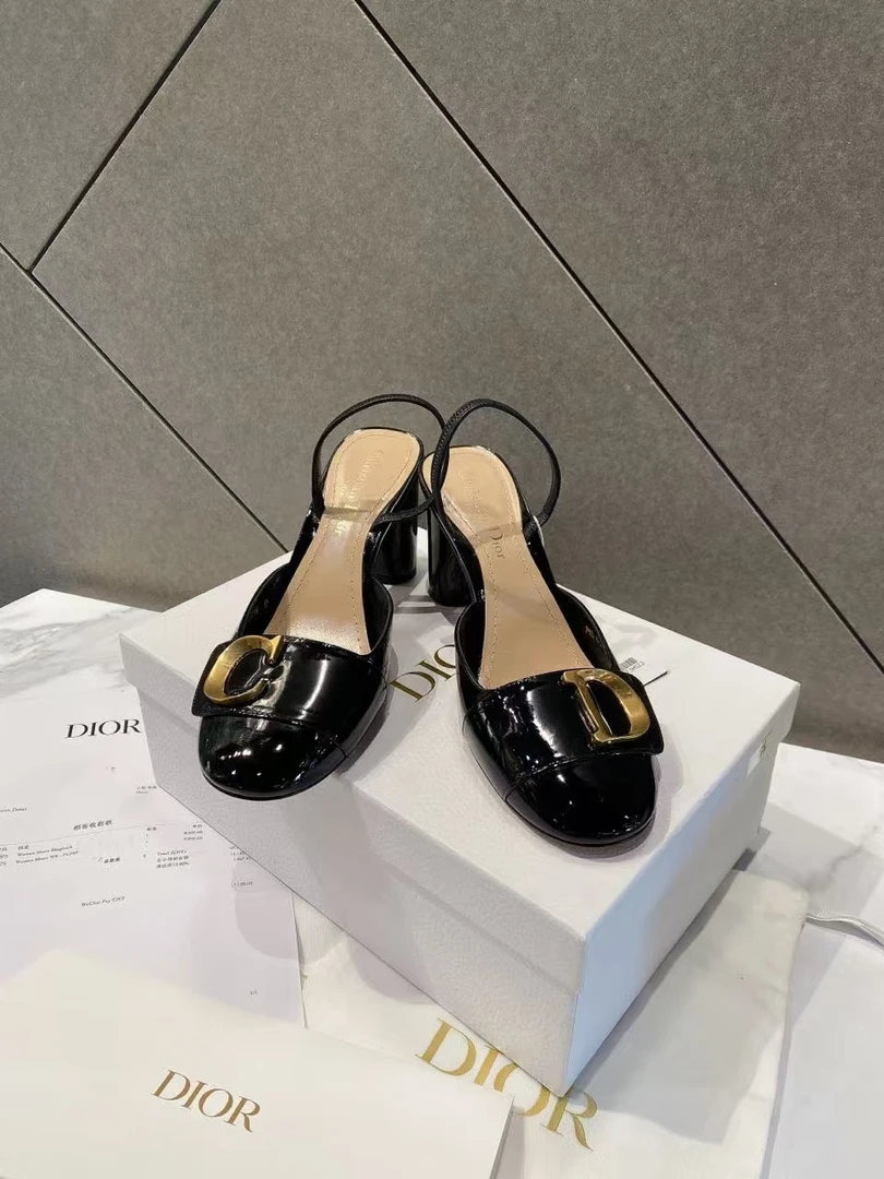 未使用 DIOR/迪奥 帝爵鹏哥直播专享/黑色高跟凉鞋