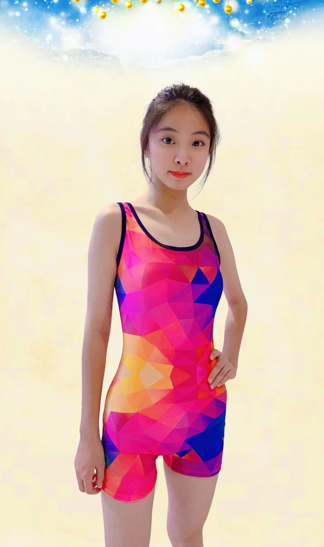 平角女款钻石切割潜水服