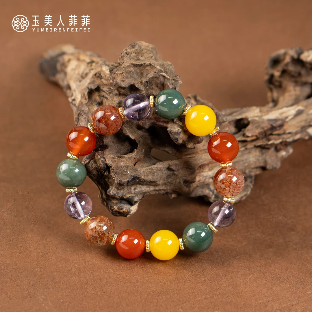 珠光宝气天然水晶多宝圆珠单圈手串女小众设计感精美珠串（商城）