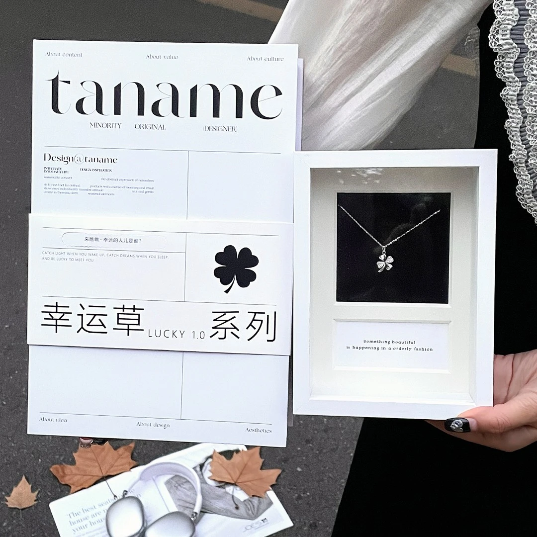 坠链均925银锆石 taname官方店正品四叶草幸运草项链生日礼物