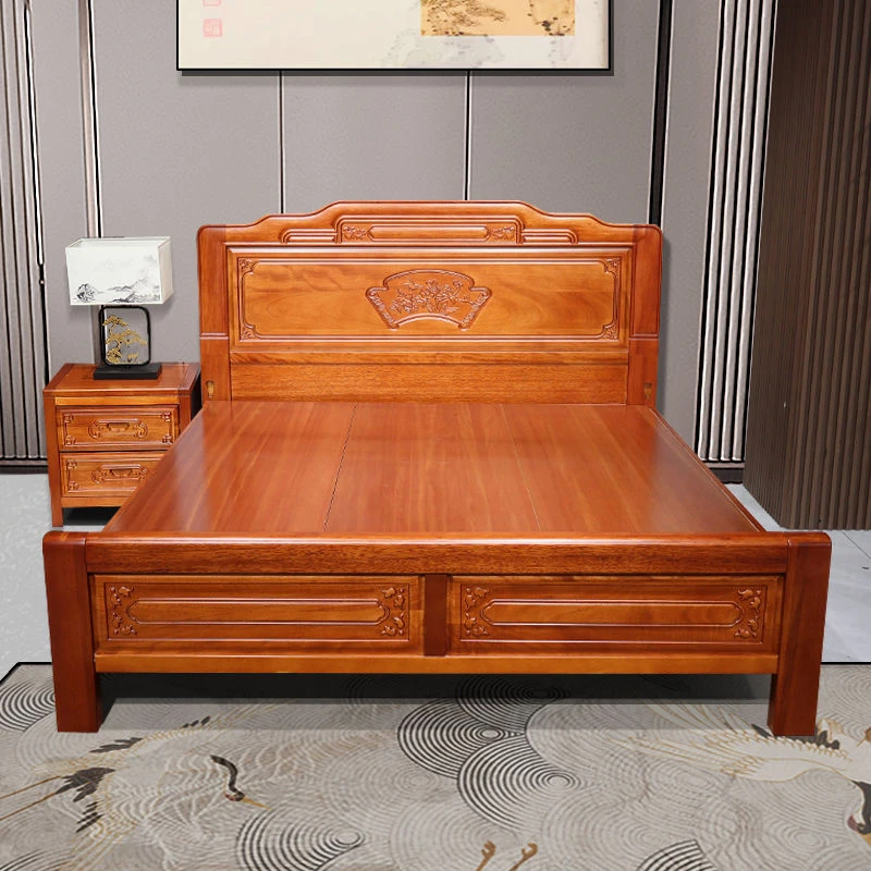 2025年新款高端经济型轻奢简约实木榫卯床家用主卧婚床新中式家用