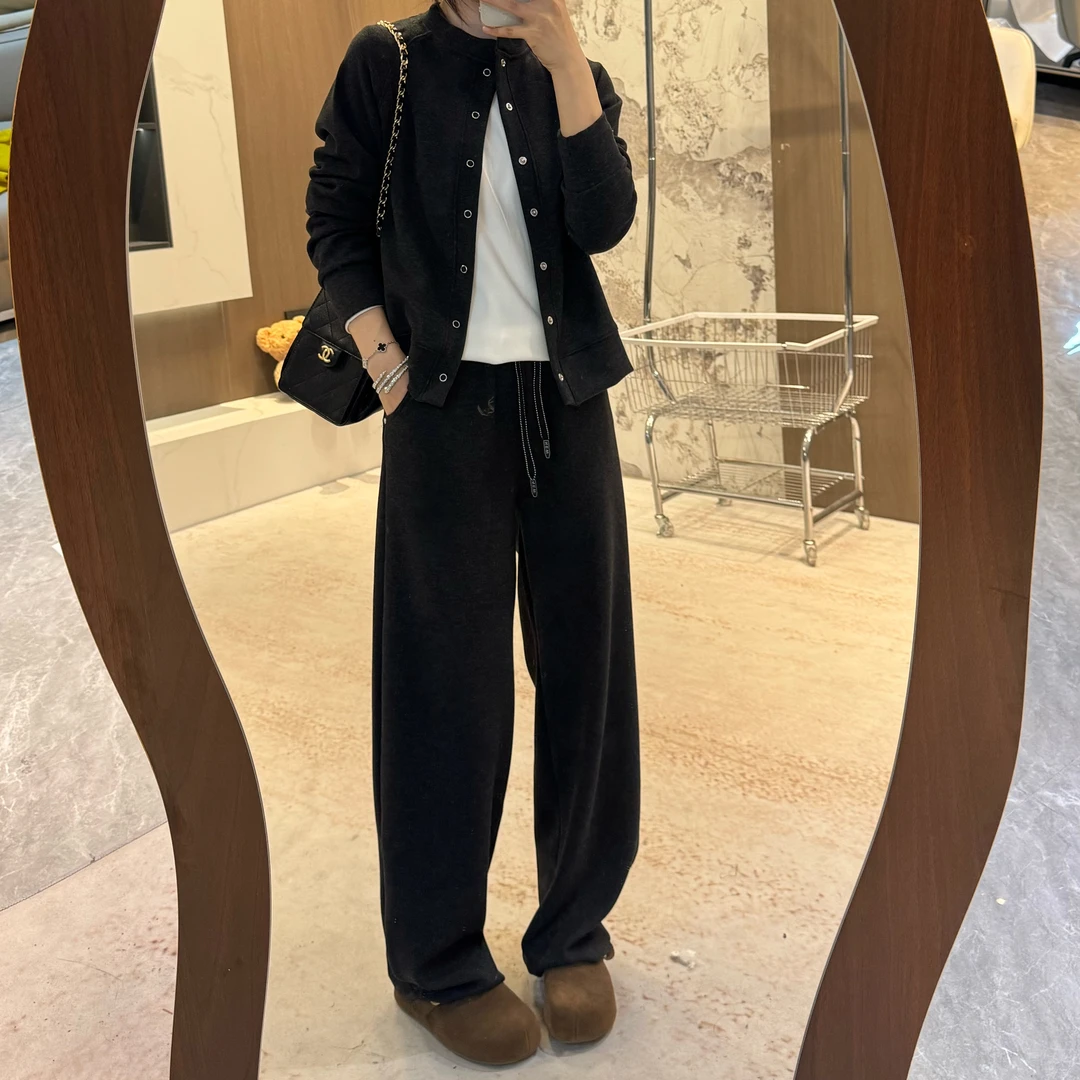 宿慕SUMU 韩版时尚单排扣外套+休闲裤两件套10-7新款套装2188
