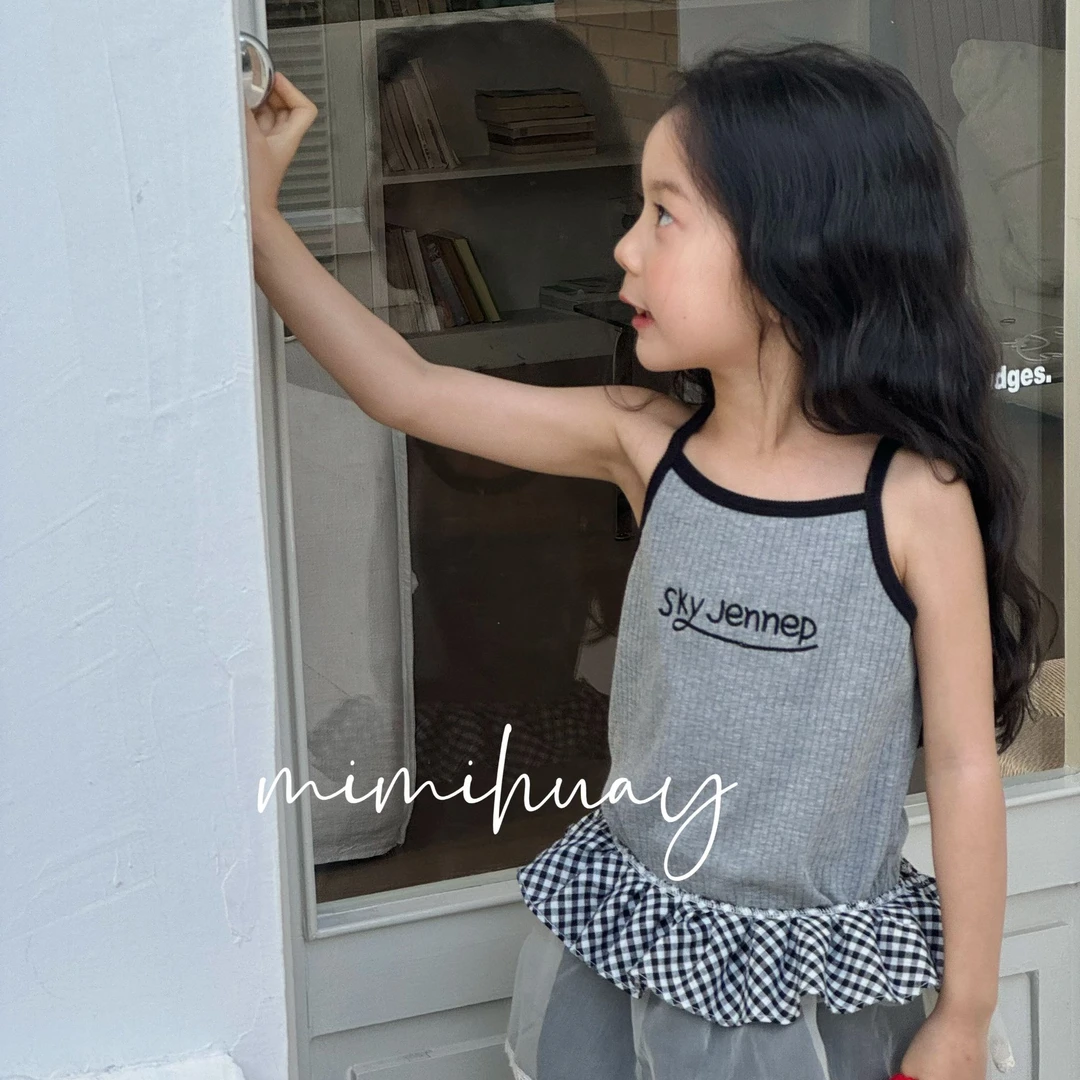 拉萨发货西藏包邮女童夏季清凉时尚百搭字母印花小吊带ZXT-X55