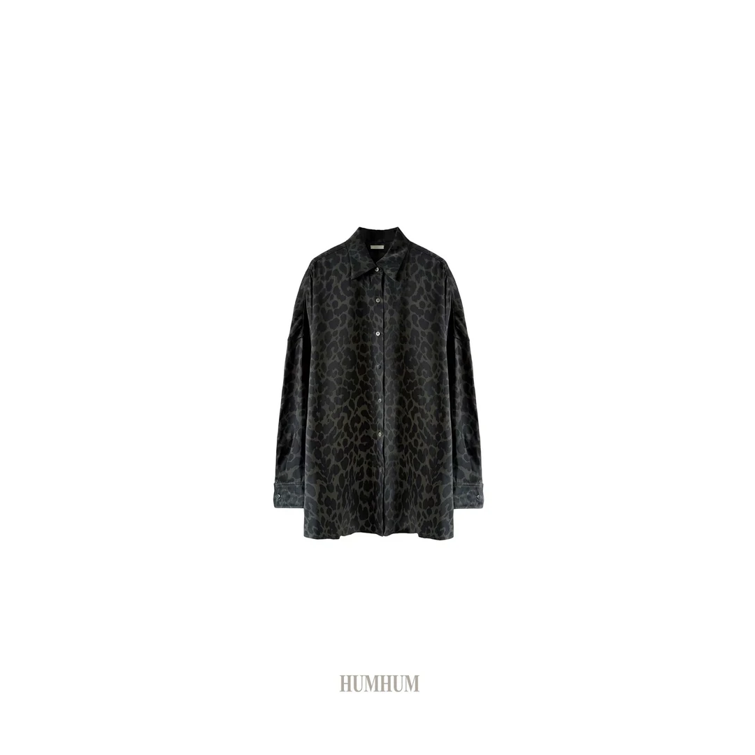 HUMHUM | 野生时髦精静谧豹纹桑蚕丝衬衫
