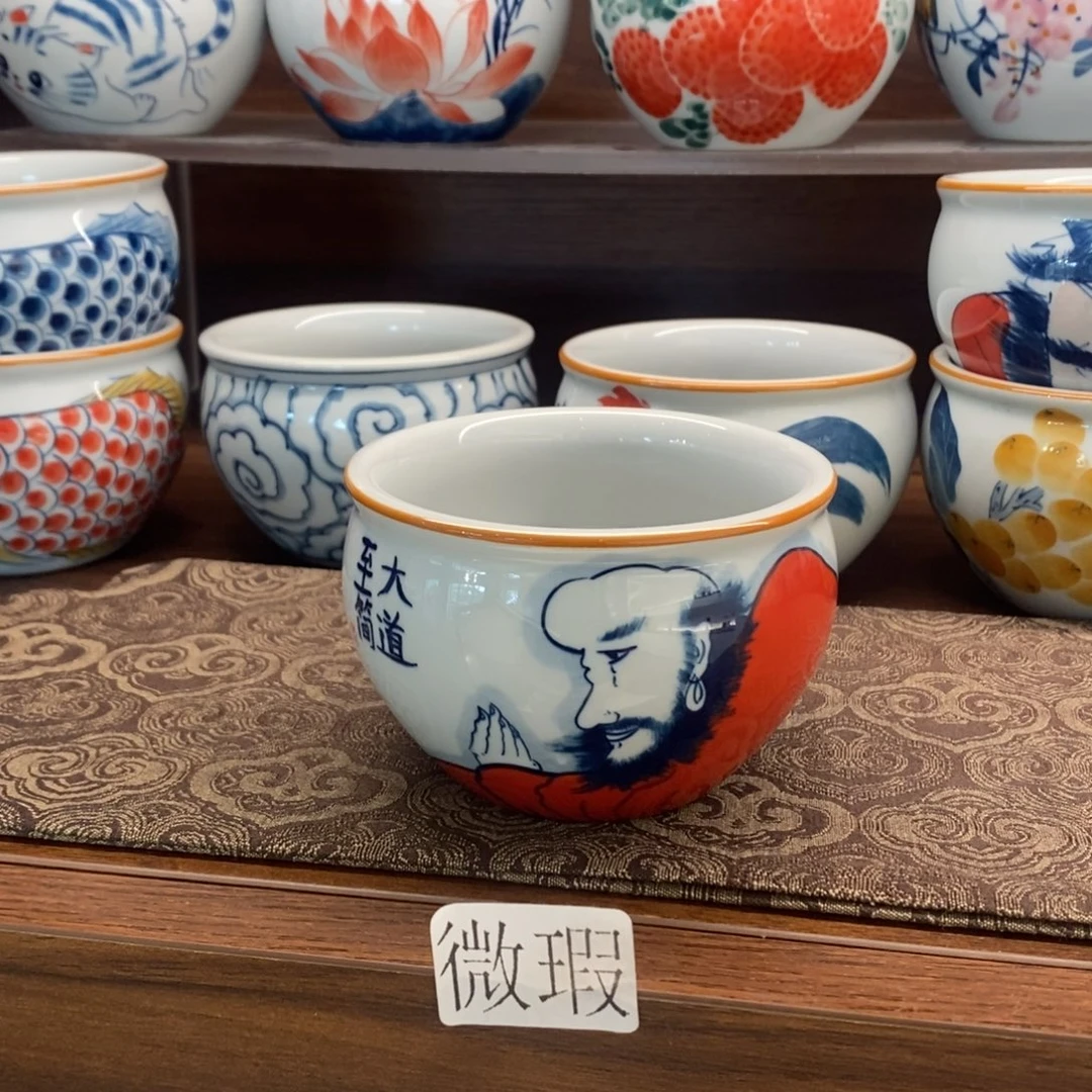 釉下彩老陶泥手工绘制